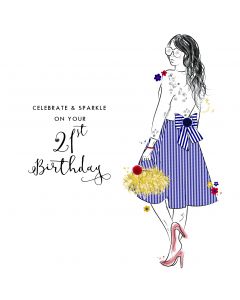 Sparkle on your 21st birthday card
