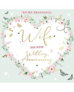 To my Beautiful Wife on our Wedding Anniversary Card